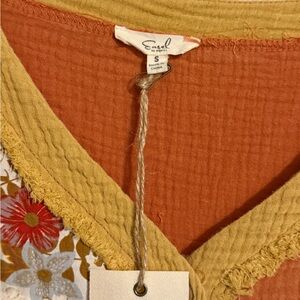 8- Easel Warm Toned V-Neck Top